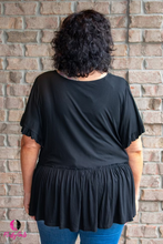 Load image into Gallery viewer, Black Ruffle Plus Size Top
