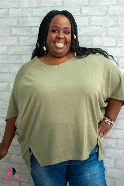 Olive Green Plus Size Top