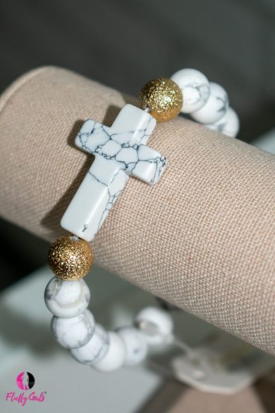 White Cross Bracelet