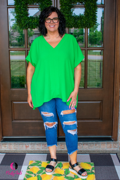 Kelly Green Plus Size Top