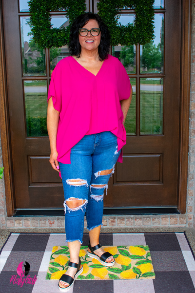 Dark Fuchsia Plus Size Top