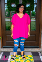 Load image into Gallery viewer, Dark Fuchsia Plus Size Top
