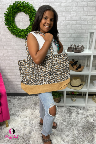 Leopard Print Canvas Tote