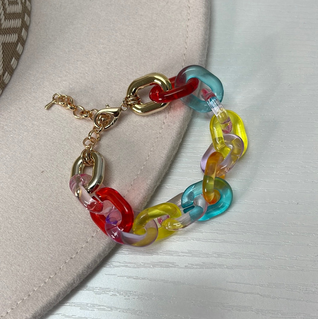 Chunky Coated Multi Color Bracelet