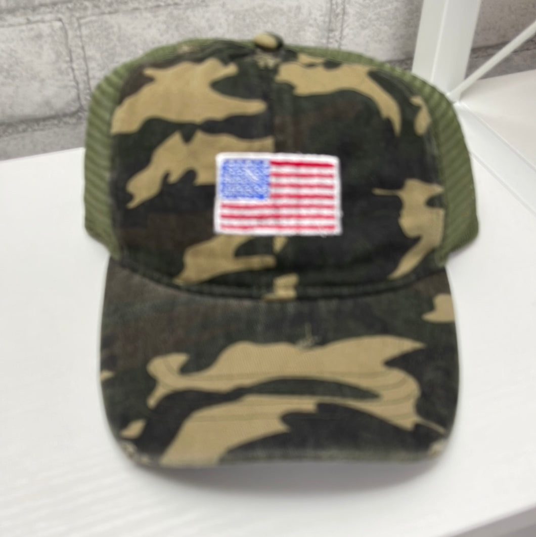 Camo American Flag Baseball Cap