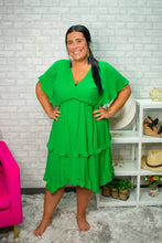 Load image into Gallery viewer, Kelly Green V-Neck Plus Size Dress
