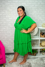 Load image into Gallery viewer, Kelly Green V-Neck Plus Size Dress

