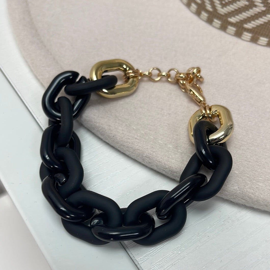 Chunky Black Frosted Bracelet